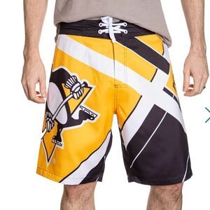 Calhoun Penquins NHL Licensed Diagonal Board shorts Perfect for Summer Events